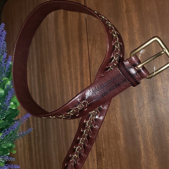 Royal Rose leather and chain belt - Picture 4 of 4